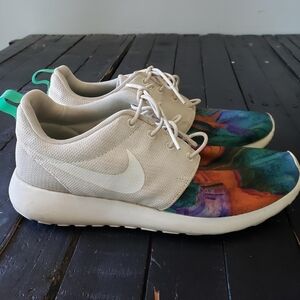 Nike Roshe One Print Sail Menta Men's 8 Sneakers Shoes Marble Colorful Beige